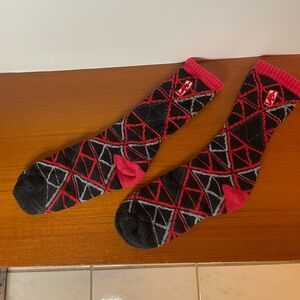 NBA Men's Geometric Crew Socks - Red & Black men’s